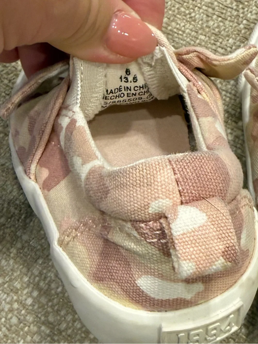Old Navy Pink Camo Slip-On Sneakers with Bow Accent